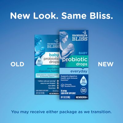 Mommy's Bliss Baby Probiotic Drops, Daily Gas, Constipation, and Colic Symptom Relief Immune Support, Newborns Up, 0.34 Fl Oz (30 Servings)