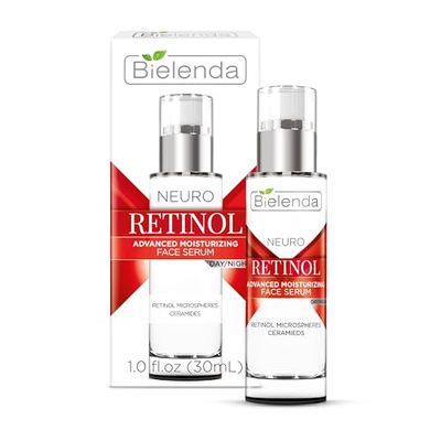 Bielenda Neuro Retinol - Face Serum Advanced Repair - Lifts And Tightens The Skin - Smooths Wrinkles - Evens Out Skin Tone, Restores Vitality - Neuro Retinol Face Serum Rejuvenating DayNight - 30 ml