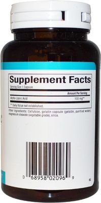 Natural Factors Alpha-Lipoic Acid, 100 mg, 120 Capsules