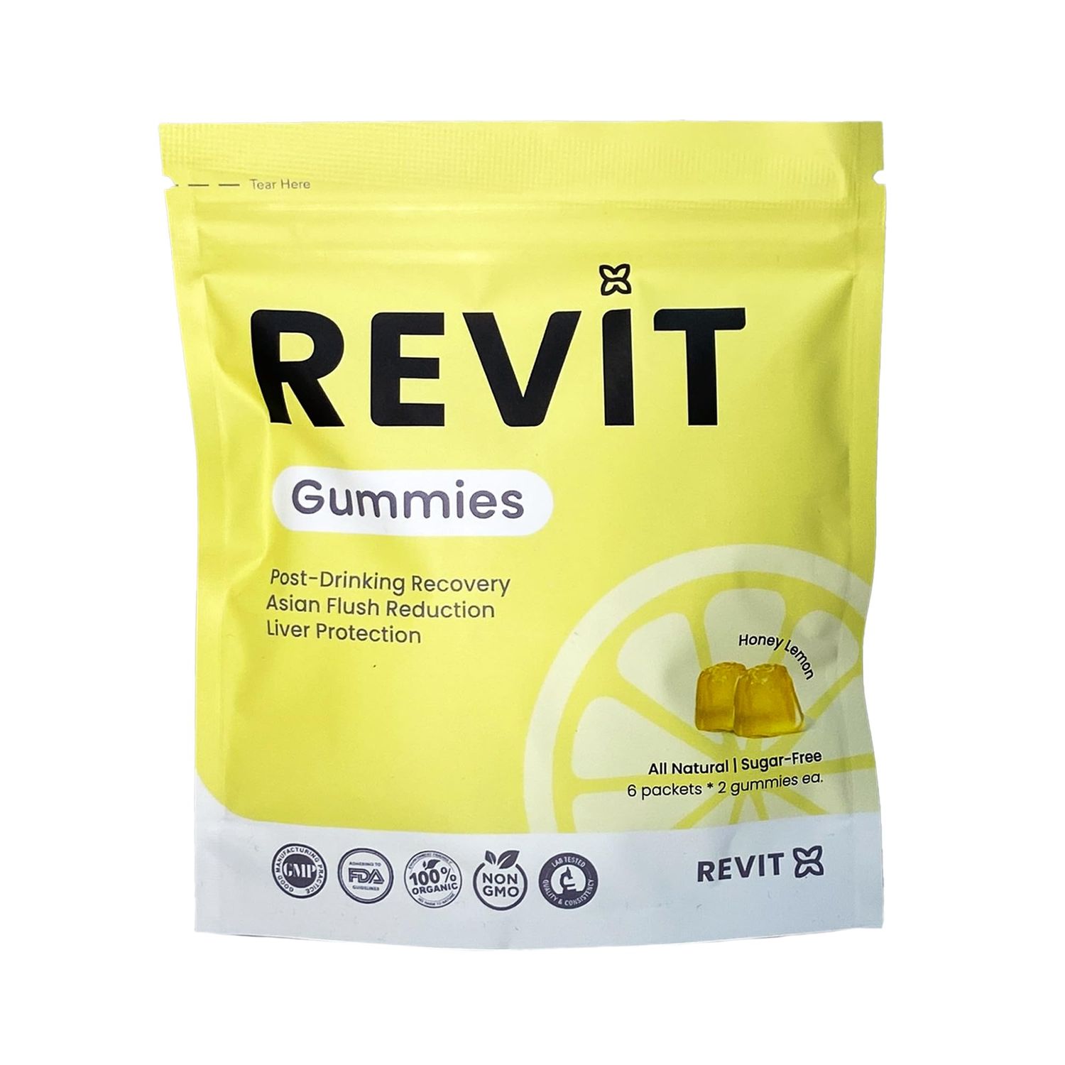 REVIT - Award Winning Post-Drinking Recovery Gummy Liver Support Recovery DHM Curcumin Ginger Vitamins Anti-oxidants All-Natural Vegetarian Non GMO