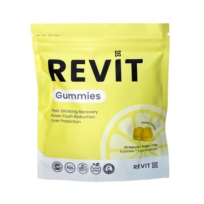 REVIT - Award Winning Post-Drinking Recovery Gummy Liver Support Recovery DHM Curcumin Ginger Vitamins Anti-oxidants All-Natural Vegetarian Non GMO