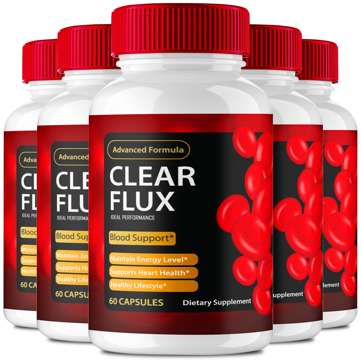 Clear Flux Supplement, Super Boost Clear Flux Supplement, Clear Flux Pills, Official Formula, Premium Support to Maintain Stable Levels Healthy Circulation, Clear Flux Health Reviews (5 Pack)