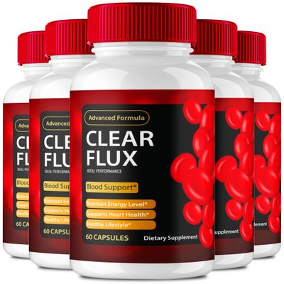Clear Flux Supplement, Super Boost Clear Flux Supplement, Clear Flux Pills, Official Formula, Premium Support to Maintain Stable Levels Healthy Circulation, Clear Flux Health Reviews (5 Pack)
