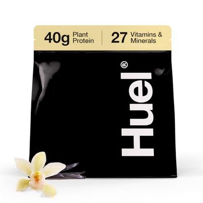Huel Black Edition Vanilla 40g Vegan Protein Powder Nutritionally Complete Meal 27 Vitamins and Minerals, Gluten Free 17 Servings Scoop not included to reduce plastic