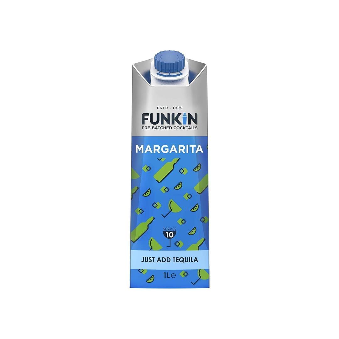 Funkin Margarita Cocktail Mixer 1L Premium Real Fruit Mixer for Margaritas, Cocktails, and Non-Alcoholic Drinks Small Batch, No Corn Syrup, No Preservatives Vegan, Non-GMO, Gluten-Free