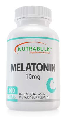 NutraBulk Melatonin 10 mg Tablets - Quick Release Natural Nighttime Sleep Aid for Adults. (300 Count)