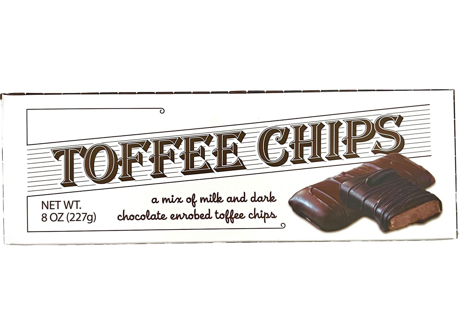 Toffee Chips, A Mix of Milk Dark Chocolate Covered Toffee Chips