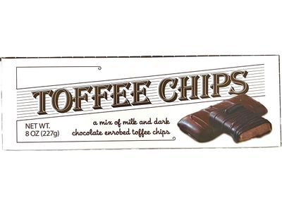 Toffee Chips, A Mix of Milk Dark Chocolate Covered Toffee Chips