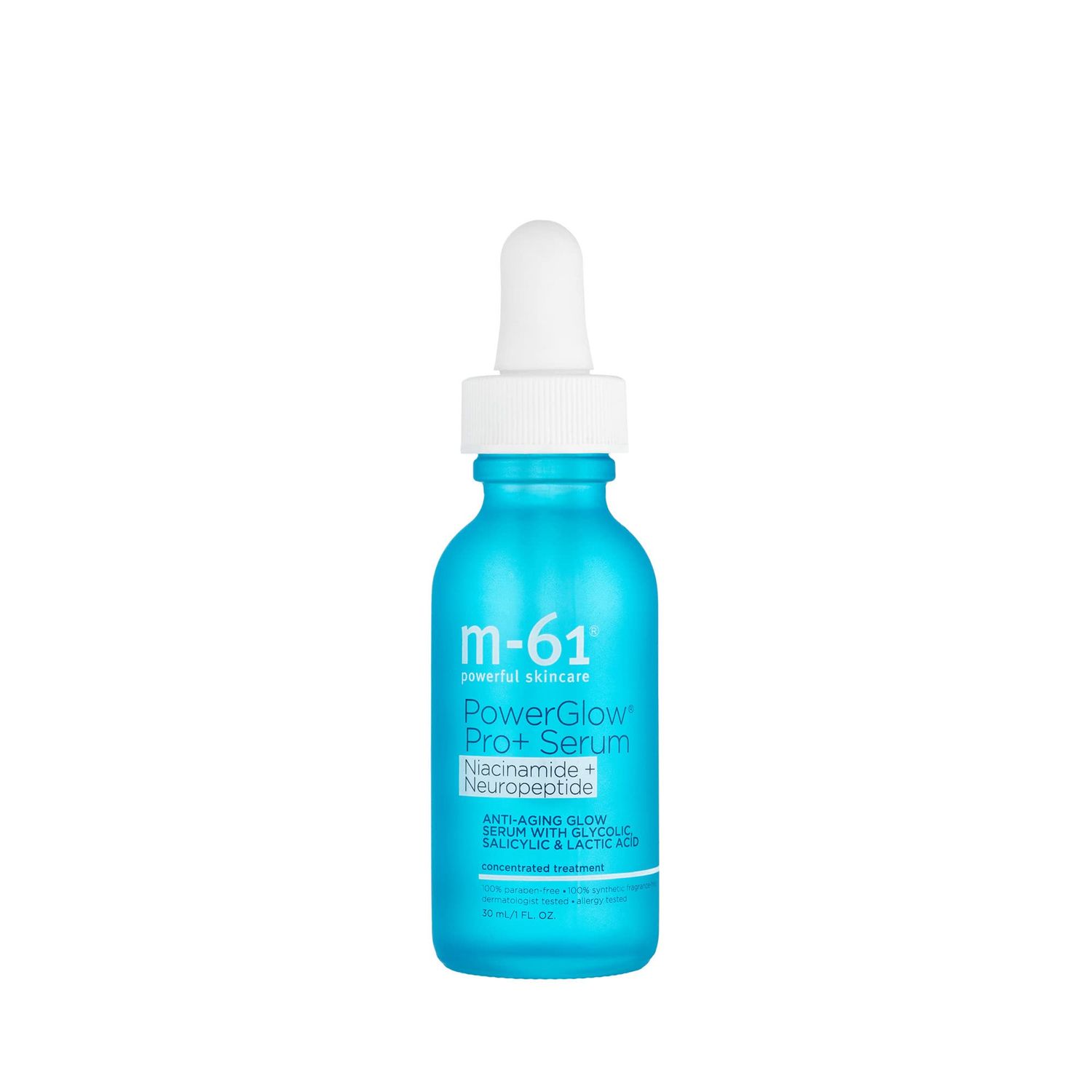 m-61 PowerGlow Pro Serum Resurfacing Niacinamide Neuropeptide Glow Serum With Powerful BHAsAHAs, 1 Fl Oz