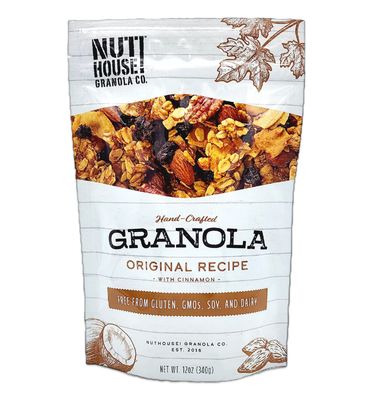 NutHouse! Granola Company - Premium Original Recipe Granola Certified Gluten-Free, Non-GMO, Kosher Vegan, Soy-Free 12 oz. Bag (6-Pack)