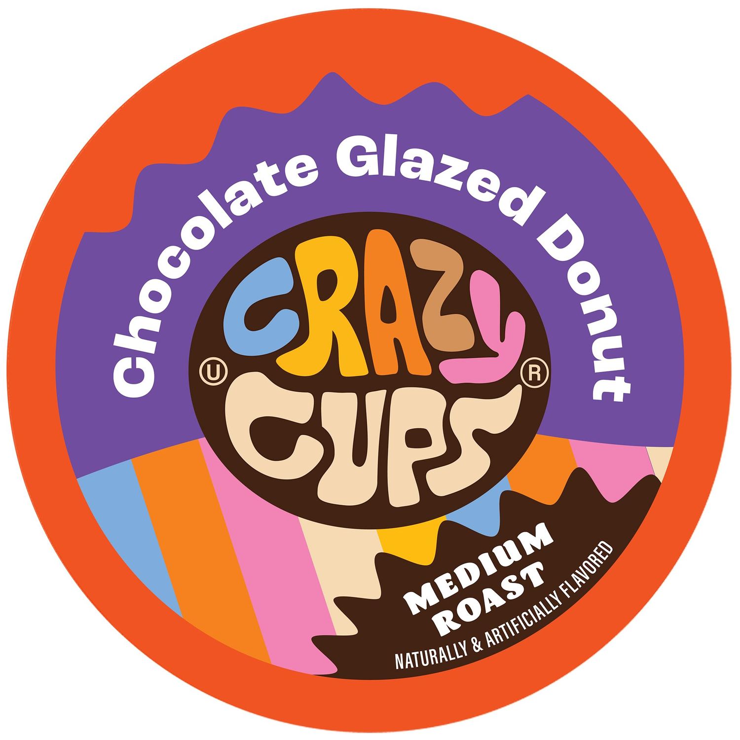 Crazy Cups Flavored Coffee Pods, Chocolate Glazed Donut, Chocolate Coffee Pods, Single Serve Coffee for Keurig K Cups Machines, Hot or Iced Coffee, Medium Roast Coffee in Recyclable Pods, 80 Count