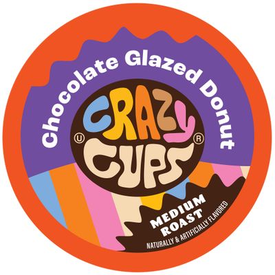Crazy Cups Flavored Coffee Pods, Chocolate Glazed Donut, Chocolate Coffee Pods, Single Serve Coffee for Keurig K Cups Machines, Hot or Iced Coffee, Medium Roast Coffee in Recyclable Pods, 80 Count
