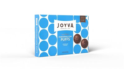 Joyva Classic Marshmallow Puffs 9oz Boxes Fluffy Marshmallow Center with Smooth Dark Chocolate Coating Kosher Parve Free of Dairy, Gluten, Soy, and Preservatives