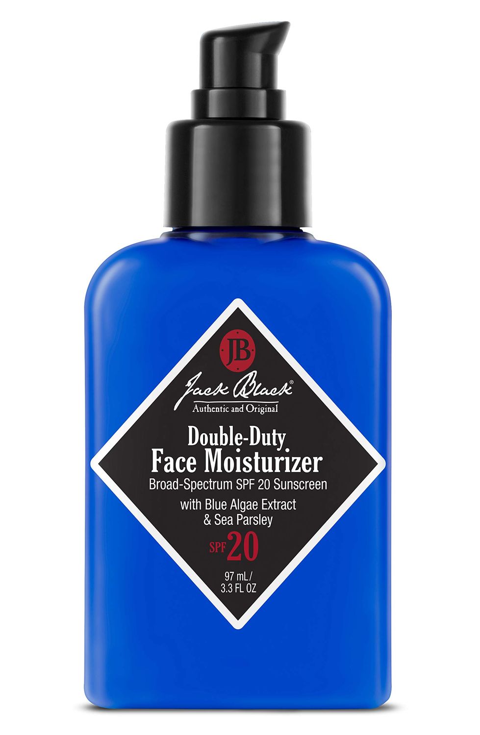 Jack Black Double-Duty Face Moisturizer, 3.3 Fl. Oz - SPF 20 Sun Protection, Long Lasting Hydrating Skincare, Lightweight Moisturizer, Men s Facial Moisturizer