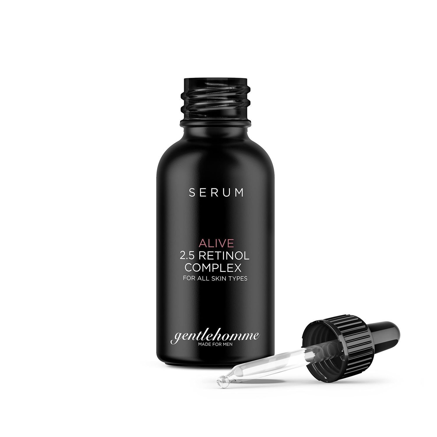 Gentlehomme Men&#39;s Anti-Aging Retinol Serum - Hydrating Serum with Hyaluronic Acid, Vitamin B6, and Aloe Vera - Reduces Signs of Aging, Dark Spots, and Fine Lines