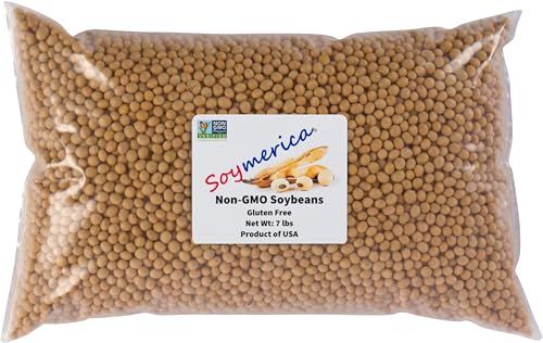 Soymerica Non-GMO Soybeans - 7 Lbs. Identity Preserved (IP). Great for Soy Milk and Tofu. 100 Product of USA. Non-GMO Project Verified