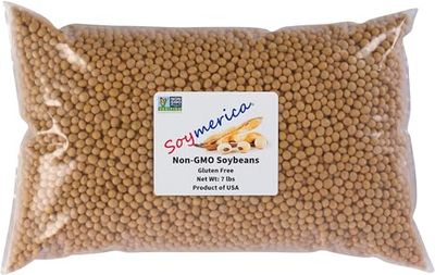 Soymerica Non-GMO Soybeans - 7 Lbs. Identity Preserved (IP). Great for Soy Milk and Tofu. 100 Product of USA. Non-GMO Project Verified