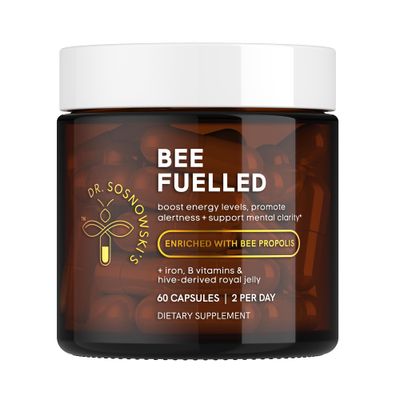 Dr Sosnowski&#39;s Bee Fuelled Daily Energy Supplement Daily Mental Physical Energy Metabolism, Vegetable Capsules, 60ct