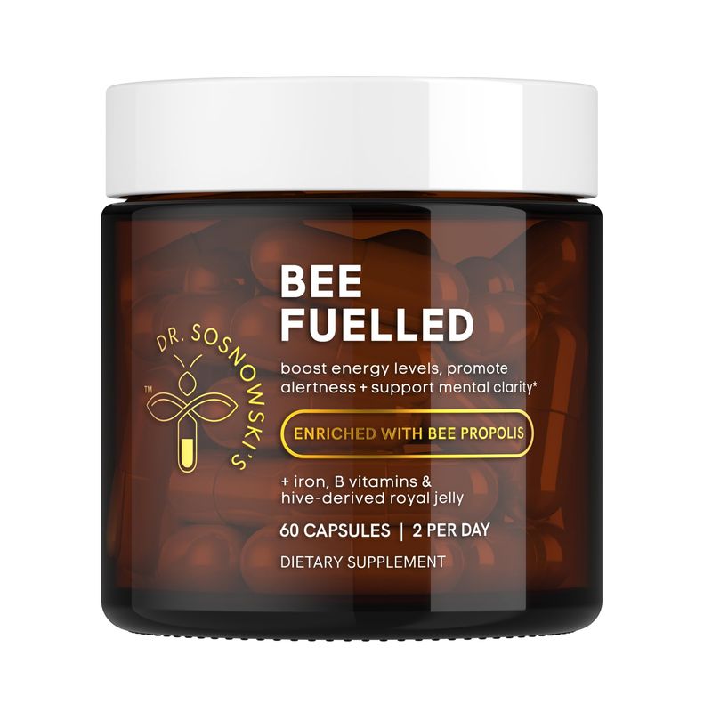 Dr Sosnowski&#39;s Bee Fuelled Daily Energy Supplement Daily Mental Physical Energy Metabolism, Vegetable Capsules, 60ct