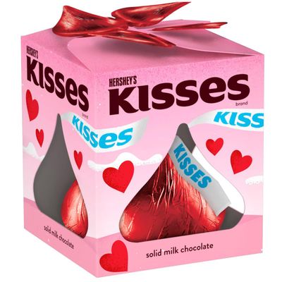 Hershey Giant Red Kisses Milk Chocolate Valentine&#39;s Gift Box - Extra Large Solid Chocolate Candy Treat For Parites, Valentines Exchange, and Decoration