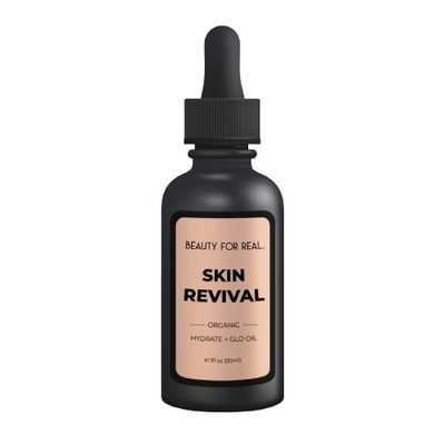 Beauty for Real Skin Revival Hydrate Glo Oil - Luxury Face Oil - Reduces the Appearance of Fine Lines Wrinkles - Hydrates, Soothes Restores Skin s Glow - With Essential Oils - 1 fl oz