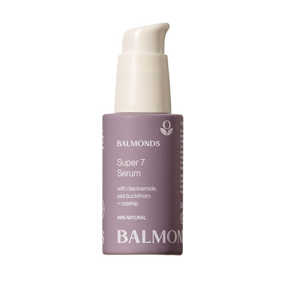 Balmonds Super 7 Serum - 99 natural facial serum with features seven hero ingredients to boost skin health and resilience, giving dry, fragile, or depleted skin a daily dose of goodness.