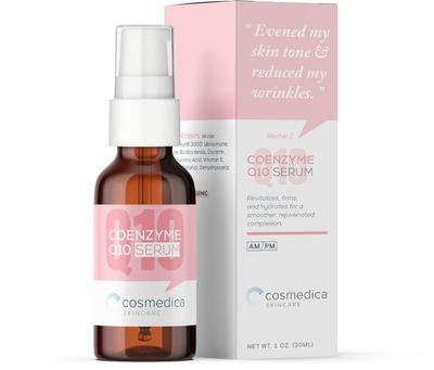 Cosmedica Skincare Coenzyme Q10 Serum 1oz - Wrinkle Reduction, Even Skin Tone, Hydrating Firming - Cruelty-Free, Paraben-Free, Vegan, Antioxidant Rich Formula for Rejuvenated Complexion