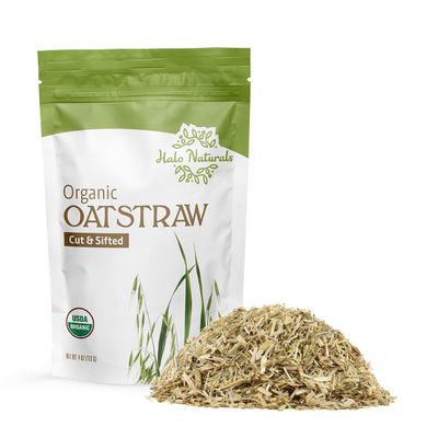 Halo Naturals Organic Oatstraw Cut Sift, 4 Ounces, USDA Certified Resealable Pouch Packaged in The USA (Pack of 1)