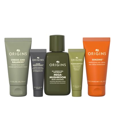 Origins Bestselling Skincare Set Features Cleanser, Mask, Treatment Lotion, Serum Moisturizer With Peptides, Hyaluronic Acid Niacinamide
