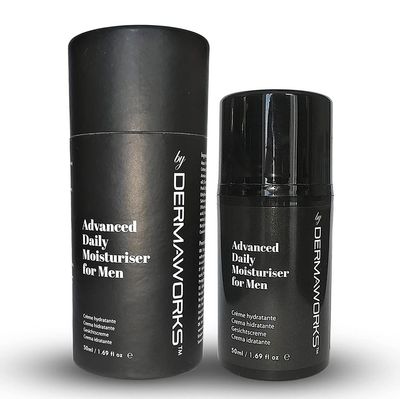 DERMAWORKS Face Moisturizer for Men - Hydrating Nourishing Cream - Daily Anti-Aging Facial Moisturizer with Hyaluronic Acid - Lightweight, Fast-Absorbing Formula for Smooth Revitalized Skin, 50ml