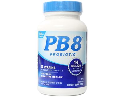 PB8 Probiotic - 3 Pack - 120 Capsules Per Bottle - Supports Digestive Health - 14 Billion CFU - 8 Beneficial Strains - No Milk, Gluten, or Soy