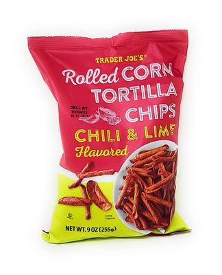 Trader Joe's Rolled Corn Tortilla Chips Chili Lime Flavored Net Wt. 9 Oz (255g) - Pack of 3