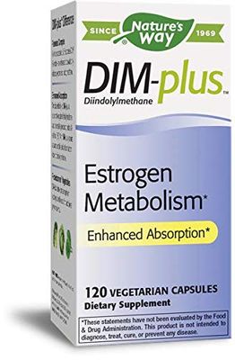 Nature&#39;s Way Dim-Plus, Diindolylmethane Vegetarian Capsules, 120-Count (Packaging May Vary), Pack of 2