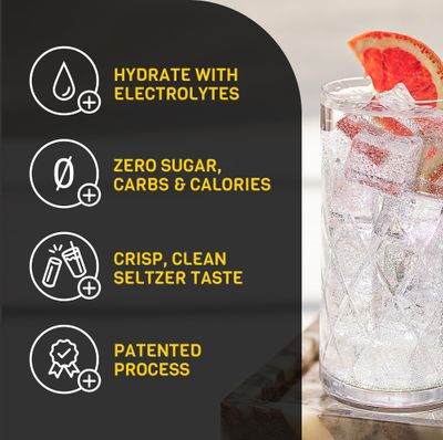 BRYTELIFE Electrolyte-Infused Seltzer - Non-Alcoholic Hydrating Drinks with Zero Sugar - Patented Electrolyte-Enriched Formula for Wellness and Hangover Recovery (12 oz x 12 pack)