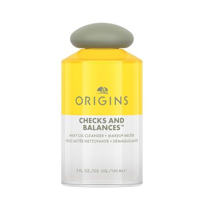 Origins Checks and Balances Milky Oil Cleanser Makeup Melter Softens Skin Removes Makeup With Squalane Plant-Derived Glycerin, 5 Fl Oz