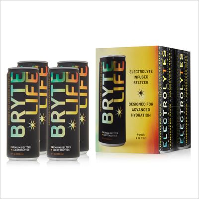 BRYTELIFE Electrolyte-Infused Seltzer - Non-Alcoholic Hydrating Drinks with Zero Sugar - Patented Electrolyte-Enriched Formula for Wellness and Hangover Recovery (12 oz x 12 pack)