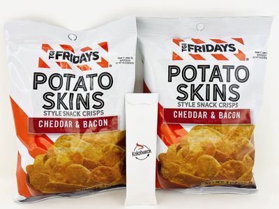 TGI Fridays Potato Skins Style Snack Crisp Cheddar and Bacon Bundled With Kokobunch Kit 2-3oz PACK