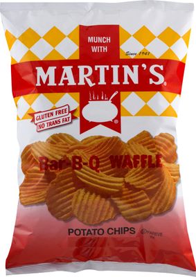 Martin&#39;s Bar-B-Q Waffle Potato Chips 8.5 Ounces (3 Bags)