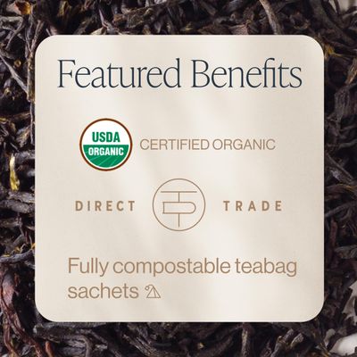 Rishi Tea Earl Grey Tea - Organic Sachet Tea Bags, Pure Black Tea with Bergamot Oil, Energizing Caffeinated - 50 Count