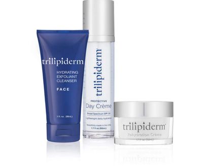 Trilipiderm Essential Face Regimen Bundle - Hydrating Exfoliant Cleanser, Protective Day Cr me, Rehydration Night Cr me Set - Complete 3-Step Skincare Solution for Hydration and Renewal
