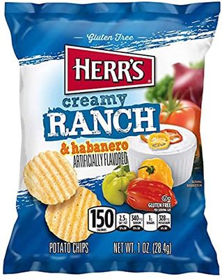 Herr Foods Creamy Ranch Habanero Potato Chips, 1 Ounce - 12