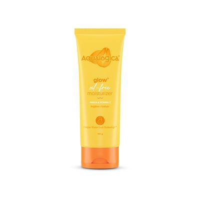 Aqualogica Oil Free Glow Face Moisturizer with Papaya Vitamin C Hydrates, Reduces Spots Makes Skin Glowing Lightweight Non-Greasy 3.38 Fl Oz100 ml