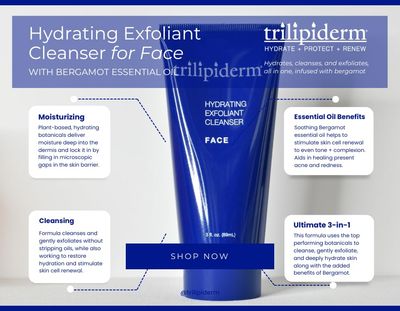 Trilipiderm Essential Face Regimen Bundle - Hydrating Exfoliant Cleanser, Protective Day Cr me, Rehydration Night Cr me Set - Complete 3-Step Skincare Solution for Hydration and Renewal