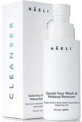 NAELI Gentle Face Cleanser - All Natural Anti Aging Vitamin C Face Wash for Sensitive Dry Skin with Hyaluronic Acid Antioxidants - Vegan Cruelty Free, 4 oz