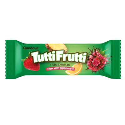 Lebanese Gandour Tutti Frutti Fruit Syrup filled Chocolate 6x30g Bars
