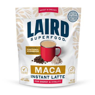 Laird Superfood Maca Instant Latte, Non-Dairy, Sweet Creamy, Superfood Creamer, Gluten Free, Non-GMO, Vegan, 8 oz. Bag, Pack of 1