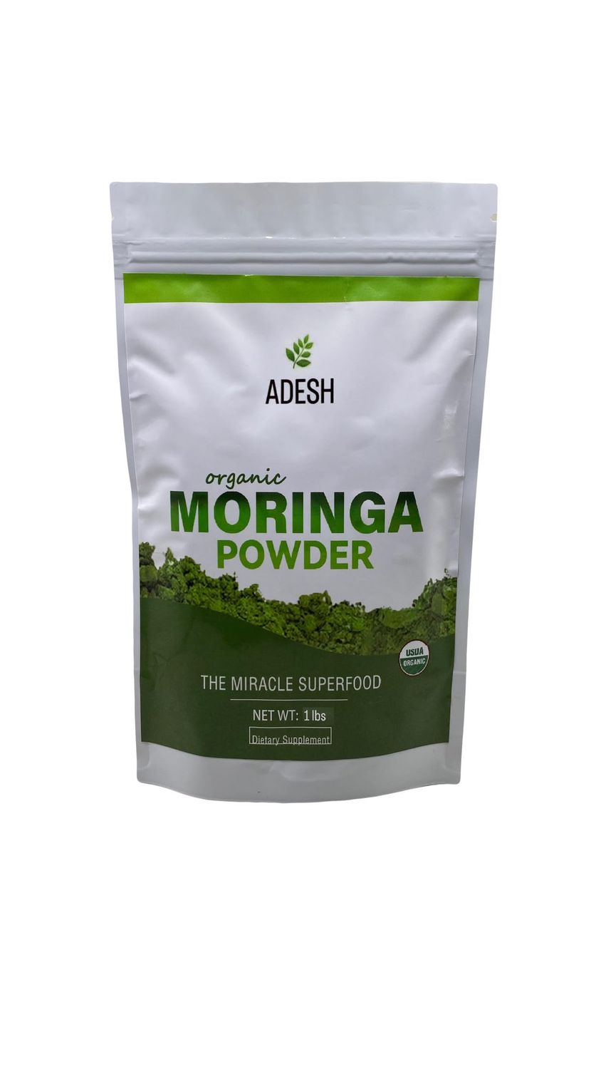 Adesh Moringa Powder 16g100 Pure Moringa Leaf Powder Non GMO, Metabolism Immune Support. Perfect for Smoothies and Drinks. Pure Supergreen, Vegan Greens, and Nature&#39;s Multivitamin (1lb)
