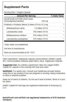 Swanson Probiotic-4 3 Billion Cfu 60 Veg Capsules