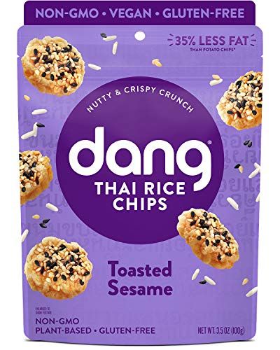 Dang Thai Rice Chips Gluten Free, Soy Free Preservative Free Rice Crisps, Healthy Snacks Made with Whole Foods (Toasted Sesame, 3.5 Ounce (Pack of 1))