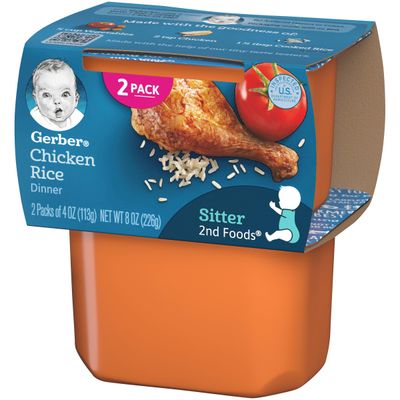 Gerber 2nd Foods Chicken Rice Baby Food, 7 Ounce - 8 per case.